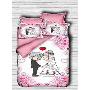 Pearl Home Lenjerie de pat dubla 3 piese, L'essentiel Maison, 121, Roz/Alb Pearl Home Lenjerie de pat dubla 3 piese, L'essentiel Maison, 121, Roz/Alb