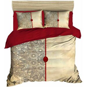 Lenjerie de pat dubla (DE), 3 piese, L'essentiel Maison, 465, Red / Beige / Grey Lenjerie de pat dubla (DE), 3 piese, L'essentiel Maison, 465, Red / Beige / Grey