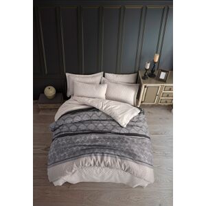 Lenjerie de pat dubla (DE), 3 piese, L'essentiel Maison, Creative, 65% bumbac/35% poliester, Gri / Gri închis Lenjerie de pat dubla (DE), 3 piese, L'essentiel Maison, Creative, 65% bumbac/35% poliester, Gri / Gri închis