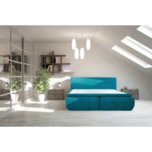 Essience Pat matrimonial, Bergen Memory, 180x200 cm, cu spatiu pentru depozitare, Turcoaz Essience Pat matrimonial, Bergen Memory, 180x200 cm, cu spatiu pentru depozitare, Turcoaz