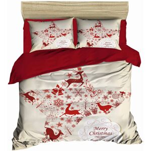 Pearl Home Lenjerie de pat dubla King (EU) (ES), 3 piese, L'essentiel Maison, 461, Roșu / Alb / Bej Pearl Home Lenjerie de pat dubla King (EU) (ES), 3 piese, L'essentiel Maison, 461, Roșu / Alb / Bej