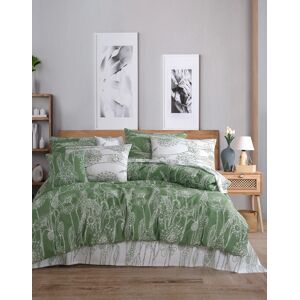 Lenjerie de pat dubla, L'essentiel Maison, Lara, Verde/Alb Lenjerie de pat dubla, L'essentiel Maison, Lara, Verde/Alb