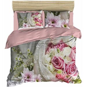 Lenjerie de pat dubla Rose 113, Pearl Home, 3 piese, 200x220 cm, amestec bumbac, multicolor Lenjerie de pat dubla Rose 113, Pearl Home, 3 piese, 200x220 cm, amestec bumbac, multicolor