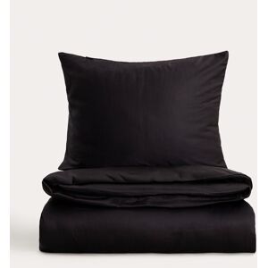 Lenjerie de pat dubla Bamsa, Homla, 160x200 cm, 3 piese, satin de bambus, negru Lenjerie de pat dubla Bamsa, Homla, 160x200 cm, 3 piese, satin de bambus, negru