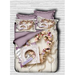 Pearl Home Lenjerie de pat dubla 3 piese, L'essentiel Maison, 129, Lilac / White / Beige Pearl Home Lenjerie de pat dubla 3 piese, L'essentiel Maison, 129, Lilac / White / Beige