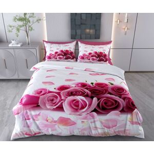 Lenjerie de pat dubla Super King (FR), 3 piese, L'essentiel Maison, Pink Rosie, Bumbac;Poliester, Roz/Alb Lenjerie de pat dubla Super King (FR), 3 piese, L'essentiel Maison, Pink Rosie, Bumbac;Poliester, Roz/Alb