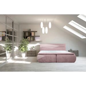 Essience Pat matrimonial, Bergen Memory, 180x200 cm, cu spatiu pentru depozitare, Roz pudra Essience Pat matrimonial, Bergen Memory, 180x200 cm, cu spatiu pentru depozitare, Roz pudra
