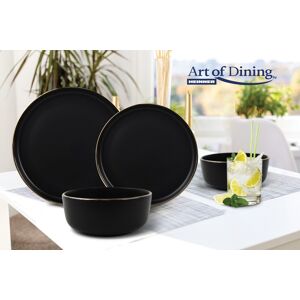 Serviciu de masa Imperial, Art of Dining by Heinner, 18 piese, ceramica, negru/auriu Serviciu de masa Imperial, Art of Dining by Heinner, 18 piese, ceramica, negru/auriu