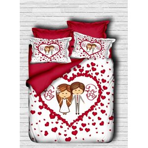 Pearl Home Lenjerie de pat dubla King (IT), 3 piese, L'essentiel Maison, 164, Alb/Rosu Pearl Home Lenjerie de pat dubla King (IT), 3 piese, L'essentiel Maison, 164, Alb/Rosu