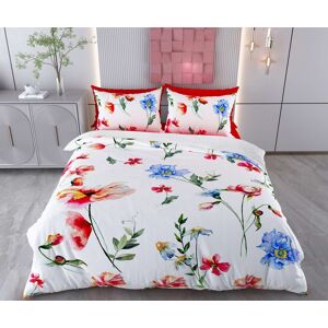 Lenjerie de pat dubla Super King (FR), 3 piese, L'essentiel Maison, Floser, Bumbac;Poliester, Alb / Roșu / Verde / Albastru Lenjerie de pat dubla Super King (FR), 3 piese, L'essentiel Maison, Floser, Bumbac;Poliester, Alb / Roșu / Verde / Albastru
