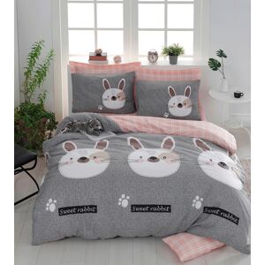 Eponj Home Lenjerie de pat dubla 3 piese, L'essentiel Maison, Tavşancık, 65% bumbac/35% poliester, Grey / White / Brown / Black Eponj Home Lenjerie de pat dubla 3 piese, L'essentiel Maison, Tavşancık, 65% bumbac/35% poliester, Grey / White / Brown / Black