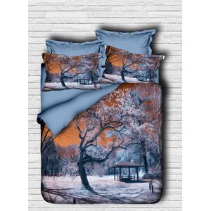Pearl Home Lenjerie de pat dubla King (FR), 3 piese, L'essentiel Maison, 101, Blue / Orange / White Pearl Home Lenjerie de pat dubla King (FR), 3 piese, L'essentiel Maison, 101, Blue / Orange / White