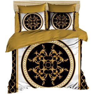 Pearl Home Lenjerie de pat dubla King (FR), 3 piese, L'essentiel Maison, 3D2, Negru / Auriu / Alb Pearl Home Lenjerie de pat dubla King (FR), 3 piese, L'essentiel Maison, 3D2, Negru / Auriu / Alb