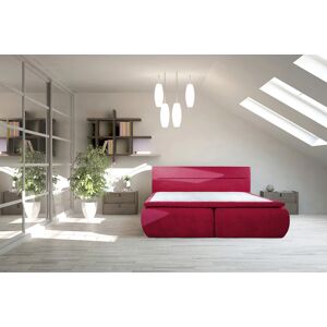 Essience Pat matrimonial, Bergen Memory, 180x200 cm, cu spatiu pentru depozitare, Rosu Essience Pat matrimonial, Bergen Memory, 180x200 cm, cu spatiu pentru depozitare, Rosu