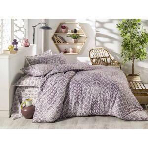 Lenjerie de pat dubla Donjette, Pearl Home, 4 piese, 220x240 cm, bumbac ranforce, mov Lenjerie de pat dubla Donjette, Pearl Home, 4 piese, 220x240 cm, bumbac ranforce, mov