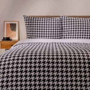 Lenjerie de pat King Size, Rebeka, Homla, 3 piese, 200x220 cm, bumbac, alb/negru Lenjerie de pat King Size, Rebeka, Homla, 3 piese, 200x220 cm, bumbac, alb/negru