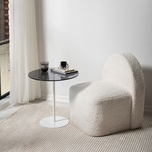 Masa de colt, Neostill, Chill-Out, 50 x 50 x 50 cm, sticla temperata/metal, alb/gri inchis Masa de colt, Neostill, Chill-Out, 50 x 50 x 50 cm, sticla temperata/metal, alb/gri inchis