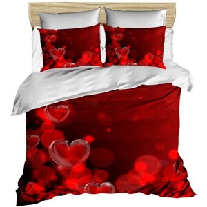 Pearl Home Lenjerie de pat dubla King (FR), 3 piese, L'essentiel Maison, 210, Rosu/Alb Pearl Home Lenjerie de pat dubla King (FR), 3 piese, L'essentiel Maison, 210, Rosu/Alb