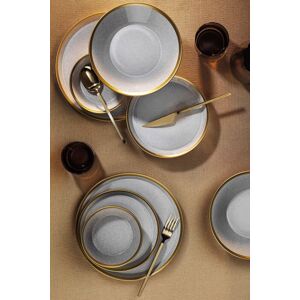 Serviciu de masa, Hermia, 719KTP9737, Farfurie: 20 x 20 x 3 cm (4 bucăți), Gri / Auriu Serviciu de masa, Hermia, 719KTP9737, Farfurie: 20 x 20 x 3 cm (4 bucăți), Gri / Auriu