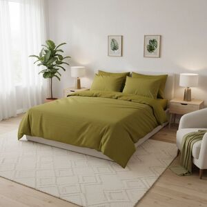 Lenjerie de pat dubla Super King (FR), 3 piese, L'essentiel Maison, Libby Kombin, Verde / Antracit Lenjerie de pat dubla Super King (FR), 3 piese, L'essentiel Maison, Libby Kombin, Verde / Antracit