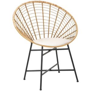 Scaun Mauro Ferretti - Metal rotund cu aspect bambus - Perne bej Scaun Mauro Ferretti - Metal rotund cu aspect bambus - Perne bej