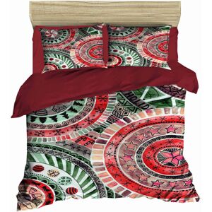 Pearl Home Lenjerie de pat dubla 3 piese, L'essentiel Maison, 437, Maroon / Red / Green Pearl Home Lenjerie de pat dubla 3 piese, L'essentiel Maison, 437, Maroon / Red / Green