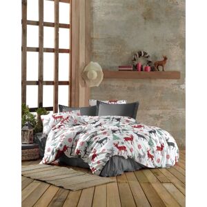 Lenjerie de pat dubla (DE), 3 piese, L'essentiel Maison, Chr-Coverset-1, Roșu / Alb / Verde / Gri Lenjerie de pat dubla (DE), 3 piese, L'essentiel Maison, Chr-Coverset-1, Roșu / Alb / Verde / Gri