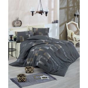 Lenjerie de pat dubla, Eponj Home, Trace Anthracite, 4 piese, amestec bumbac, antracit Lenjerie de pat dubla, Eponj Home, Trace Anthracite, 4 piese, amestec bumbac, antracit