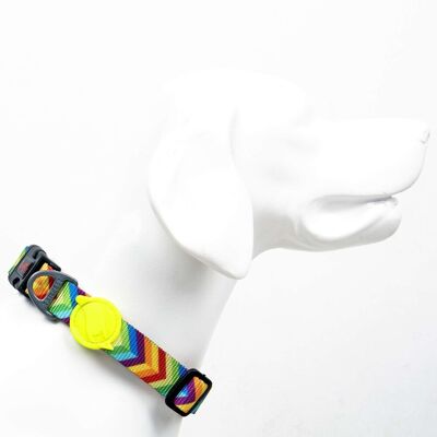 Zgarda pentru câini, Paws & Whiskers, Rainbow, Poliester, Multicolor Zgarda pentru câini, Paws & Whiskers, Rainbow, Poliester, Multicolor