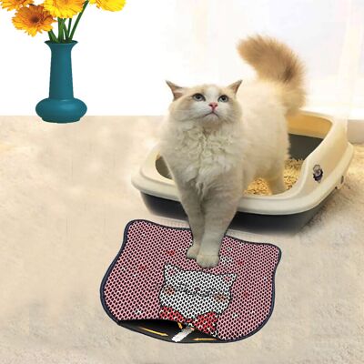 Covoras litiera pentru colectarea granulelor de nisip, Paws & Whiskers, Kdkafa0163, 50% PVC/50% poliester, Multicolor Covoras litiera pentru colectarea granulelor de nisip, Paws & Whiskers, Kdkafa0163, 50% PVC/50% poliester, Multicolor
