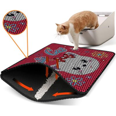 Covoras litiera pentru colectarea granulelor de nisip, Paws & Whiskers, Nrszn0064, 50% PVC/50% poliester, Multicolor Covoras litiera pentru colectarea granulelor de nisip, Paws & Whiskers, Nrszn0064, 50% PVC/50% poliester, Multicolor