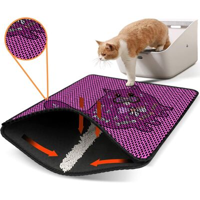 Covoras litiera pentru colectarea granulelor de nisip, Paws & Whiskers, Nrszn0214, 50% PVC/50% poliester, Multicolor Covoras litiera pentru colectarea granulelor de nisip, Paws & Whiskers, Nrszn0214, 50% PVC/50% poliester, Multicolor
