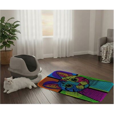 Covoras litiera pentru colectarea granulelor de nisip, Paws & Whiskers, Cat Lıtter Mat 32, Multicolor Covoras litiera pentru colectarea granulelor de nisip, Paws & Whiskers, Cat Lıtter Mat 32, Multicolor