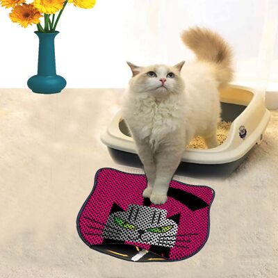 Covoras litiera pentru colectarea granulelor de nisip, Paws & Whiskers, Kdkafa0182, 50% PVC/50% poliester, Multicolor Covoras litiera pentru colectarea granulelor de nisip, Paws & Whiskers, Kdkafa0182, 50% PVC/50% poliester, Multicolor