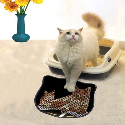 Covoras litiera pentru colectarea granulelor de nisip, Paws & Whiskers, Kdkafa0012, 50% PVC/50% poliester, Multicolor Covoras litiera pentru colectarea granulelor de nisip, Paws & Whiskers, Kdkafa0012, 50% PVC/50% poliester, Multicolor
