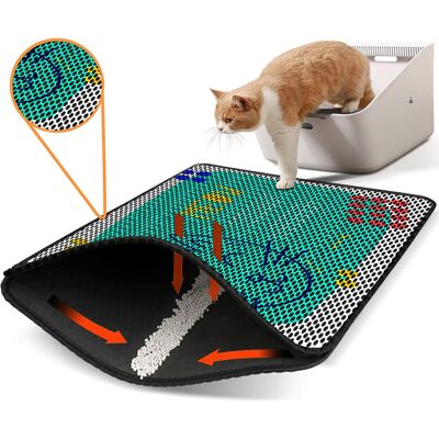 Covoras litiera pentru colectarea granulelor de nisip, Paws & Whiskers, Nrszn0220, 50% PVC/50% poliester, Multicolor Covoras litiera pentru colectarea granulelor de nisip, Paws & Whiskers, Nrszn0220, 50% PVC/50% poliester, Multicolor