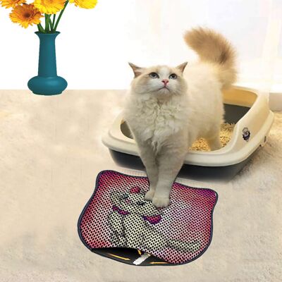 Covoras litiera pentru colectarea granulelor de nisip, Paws & Whiskers, Kdkafa0143, 50% PVC/50% poliester, Multicolor Covoras litiera pentru colectarea granulelor de nisip, Paws & Whiskers, Kdkafa0143, 50% PVC/50% poliester, Multicolor