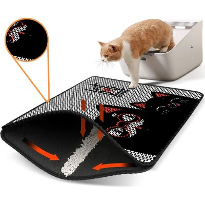 Covoras litiera pentru colectarea granulelor de nisip, Paws & Whiskers, Nrszn0215, 50% PVC/50% poliester, Multicolor Covoras litiera pentru colectarea granulelor de nisip, Paws & Whiskers, Nrszn0215, 50% PVC/50% poliester, Multicolor