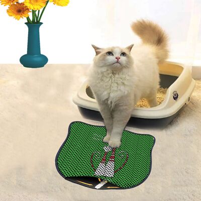 Covoras litiera pentru colectarea granulelor de nisip, Paws & Whiskers, Kdkafa0032, 50% PVC/50% poliester, Multicolor Covoras litiera pentru colectarea granulelor de nisip, Paws & Whiskers, Kdkafa0032, 50% PVC/50% poliester, Multicolor