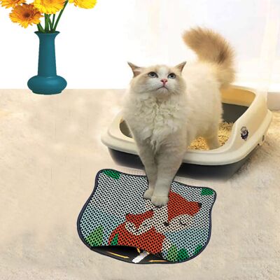 Covoras litiera pentru colectarea granulelor de nisip, Paws & Whiskers, Kdkafa0097, 50% PVC/50% poliester, Multicolor Covoras litiera pentru colectarea granulelor de nisip, Paws & Whiskers, Kdkafa0097, 50% PVC/50% poliester, Multicolor