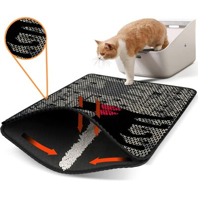 Covoras litiera pentru colectarea granulelor de nisip, Paws & Whiskers, Nrszn0111, 50% PVC/50% poliester, Multicolor Covoras litiera pentru colectarea granulelor de nisip, Paws & Whiskers, Nrszn0111, 50% PVC/50% poliester, Multicolor