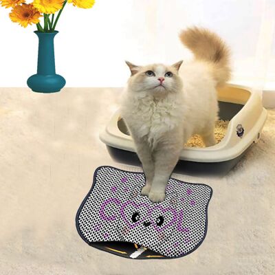 Covoras litiera pentru colectarea granulelor de nisip, Paws & Whiskers, Kdkafa0243, 50% PVC/50% poliester, Multicolor Covoras litiera pentru colectarea granulelor de nisip, Paws & Whiskers, Kdkafa0243, 50% PVC/50% poliester, Multicolor