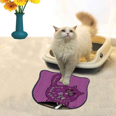 Covoras litiera pentru colectarea granulelor de nisip, Paws & Whiskers, Kdkafa0214, 50% PVC/50% poliester, Multicolor Covoras litiera pentru colectarea granulelor de nisip, Paws & Whiskers, Kdkafa0214, 50% PVC/50% poliester, Multicolor