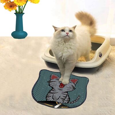 Covoras litiera pentru colectarea granulelor de nisip, Paws & Whiskers, Kdkafa0153, 50% PVC/50% poliester, Multicolor Covoras litiera pentru colectarea granulelor de nisip, Paws & Whiskers, Kdkafa0153, 50% PVC/50% poliester, Multicolor