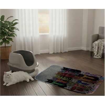 Covoras litiera pentru colectarea granulelor de nisip, Paws & Whiskers, Cat Lıtter Mat 54, Multicolor Covoras litiera pentru colectarea granulelor de nisip, Paws & Whiskers, Cat Lıtter Mat 54, Multicolor