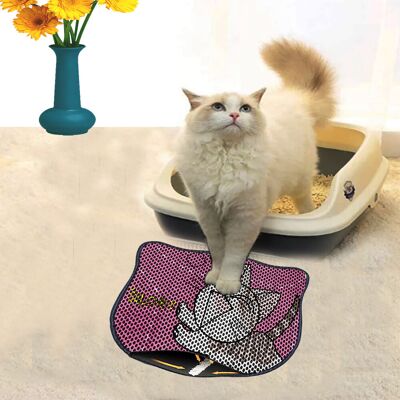 Covoras litiera pentru colectarea granulelor de nisip, Paws & Whiskers, Kdkafa0152, 50% PVC/50% poliester, Multicolor Covoras litiera pentru colectarea granulelor de nisip, Paws & Whiskers, Kdkafa0152, 50% PVC/50% poliester, Multicolor