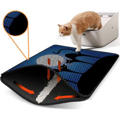 Covoras litiera pentru colectarea granulelor de nisip, Paws & Whiskers, Nrszn0227, 50% PVC/50% poliester, Multicolor Covoras litiera pentru colectarea granulelor de nisip, Paws & Whiskers, Nrszn0227, 50% PVC/50% poliester, Multicolor