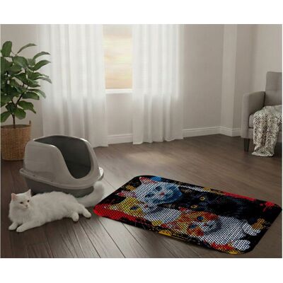 Covoras litiera pentru colectarea granulelor de nisip, Paws & Whiskers, Cat Lıtter Mat 5, Multicolor Covoras litiera pentru colectarea granulelor de nisip, Paws & Whiskers, Cat Lıtter Mat 5, Multicolor