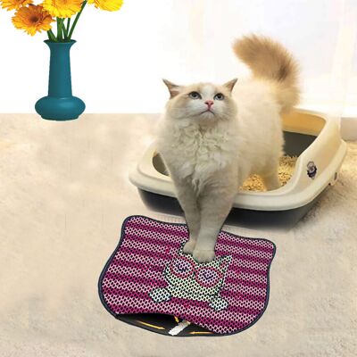 Covoras litiera pentru colectarea granulelor de nisip, Paws & Whiskers, Kdkafa0010, 50% PVC/50% poliester, Multicolor Covoras litiera pentru colectarea granulelor de nisip, Paws & Whiskers, Kdkafa0010, 50% PVC/50% poliester, Multicolor