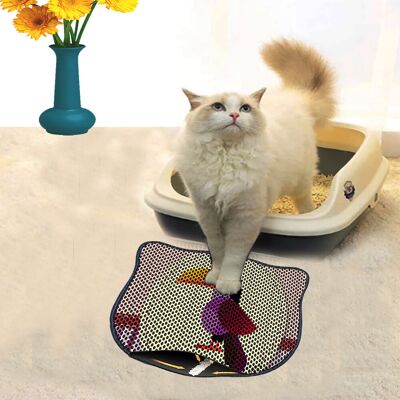 Covoras litiera pentru colectarea granulelor de nisip, Paws & Whiskers, Kdkafa0139, 50% PVC/50% poliester, Multicolor Covoras litiera pentru colectarea granulelor de nisip, Paws & Whiskers, Kdkafa0139, 50% PVC/50% poliester, Multicolor